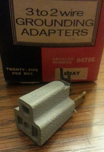 Lot of 25 GROUNDING ADAPTERS Black  3 to 2 prong adapters Grounds to wall plate