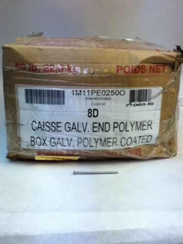 8D X 2 1/2&#034; CAISSE GLVANIZED END POLYMER BOX COATED NAILS 50lbs 556.WE.3D