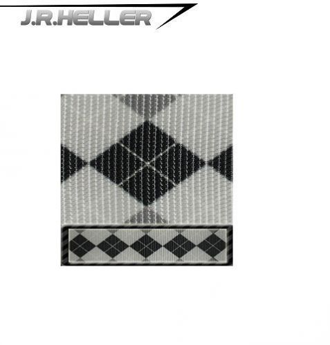 1&#039;&#039; polyester webbing (multiple patterns) usa made! - arg blk &amp; wht  - 1 yard for sale