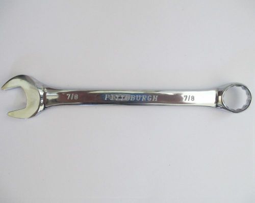 FULLY POLISHED 7/8&#034; COMBINATION BOX / OPEN WRENCH CHROME PLATED VANADIUM STEEL