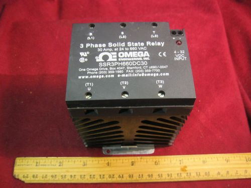 Omega 3 phase solid state relay 30 amp, at 24 to 660 vac ssr3ph660dc30 for sale