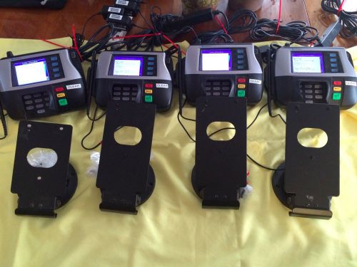 (4) Verifone MX850 with swivel stands, stylus, power cord and blue cable.
