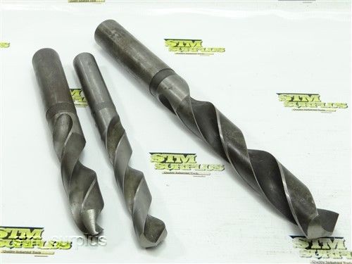 Lot of 3 hss chuck shank twist drills 1-1/32&#034; to 1-25/64&#034; union cle-forge for sale