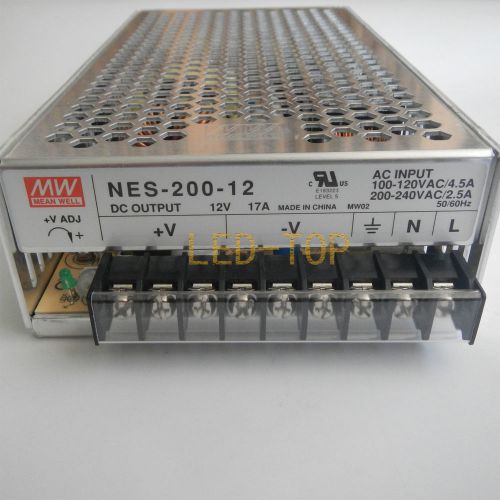 MW MeanWell NES-200-12 12V 17A Power Supply Transformer for LED strip light ACDC