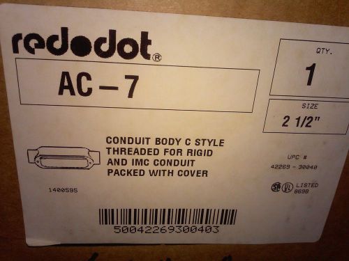 RED DT AC-7 CONDUIT BODY C STYLE THREADED FOR RIGID AND IMC 2 1/2 INCH
