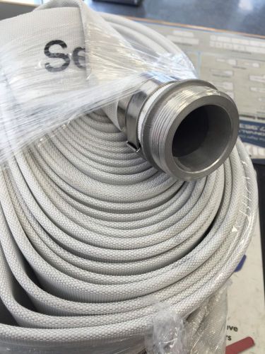 2&#034; X 50&#039; Lay-Flat White Mill Water Discharge Hose Assembly 1 hose