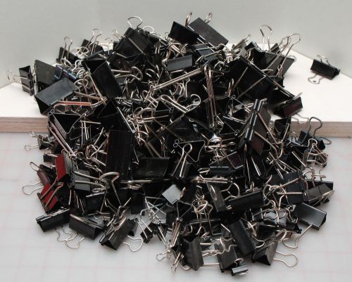 292 Pc Lot Of Black Binder Clips 3 Sizes