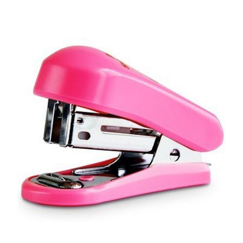 Portable Office Home School Stationary Mini Stapler With Free 640 Staples Pink