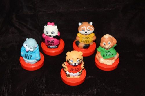 Vintage Made in Hong Kong Little Animal Stampers Lot of 5