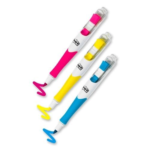 Post-it Flag Highlighter Pen - Yellow, Pink, Blue Ink - 3 / Pack - MMM689HL3