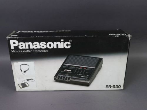 Panasonic Microcassette Transcriber w/ Headset &amp; Foot Controller RR-930 NIOB