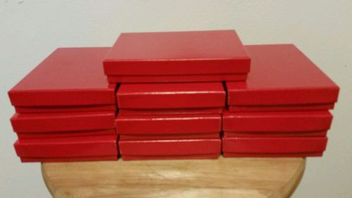 Wholesale 10 Red Cotton Fill Jewelry Gift Boxes for Holiday Packaging Storage