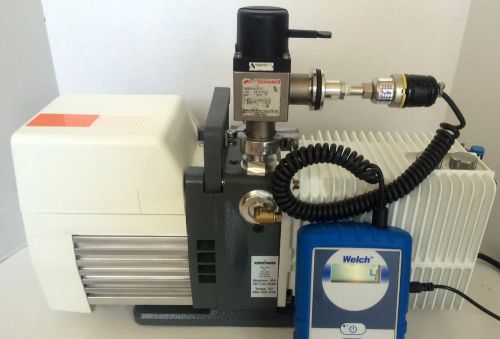 Alcatel adixen 2021 i dual stage rotary vane vacuum pump rebuilt 14.6 cfm for sale