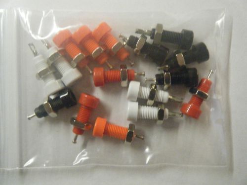 LOT OF 16 Johnson / Emerson Panel Mount Tip Jacks 105-0803-001 Assorted Colors 2