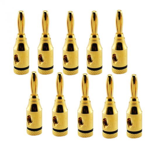 10Pcs Musical Audio Speaker Cable Wire 4mm Banana Plug Connector