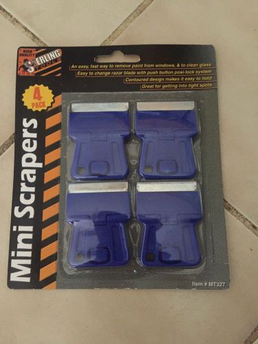 4 Pack Mini Scrapers with Razor Blade, Clean Glass Remove Paint Easily - New