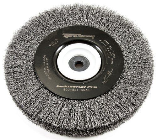 Forney 72897 Wire Bench Wheel Brush, Industrial Pro Crimped  with 1/2-Inch