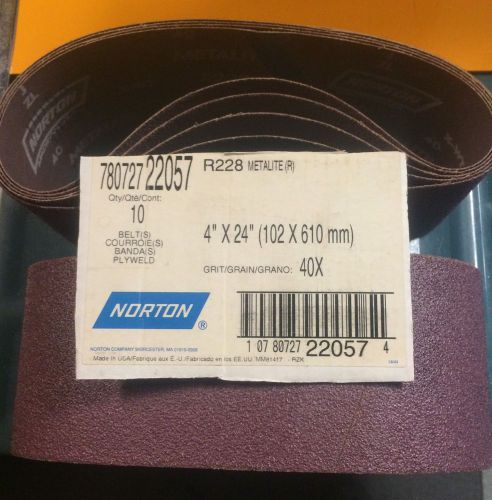 Norton 4&#034;x24&#034; 40 Grit Sanding Belts