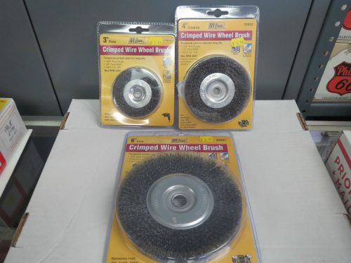 CRIMPED WIRE WHEEL BRUSHES-3&#034;-4&#034; AND 6&#034; ALL NEW-ONE PRICE
