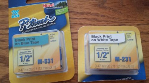 2 Brother P-Touch M Series M-231 and M-531 Tape Cartridge for P-Touch Labelers