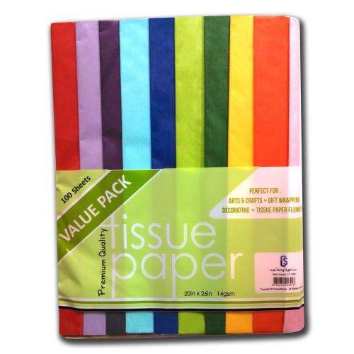 Tissue Paper Plenty Colors Art Perfect Bulk Decorative Value Pack 100 Sheet New