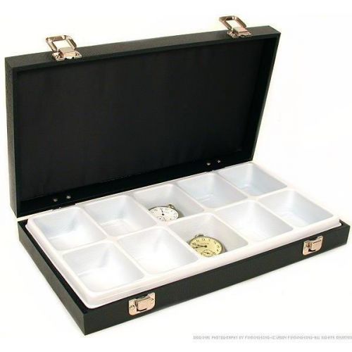 10 Slot Pocket Watch Jewelry Tray Display &amp; Travel Case