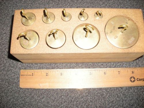 Complete Brass Gram Scale Weight Set With Holder 1000gm - 10gm