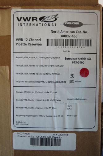 Qty 50 vwr 12-channel pipette reservoirs 5ml w/ lid 80092-466 v-bottom for sale