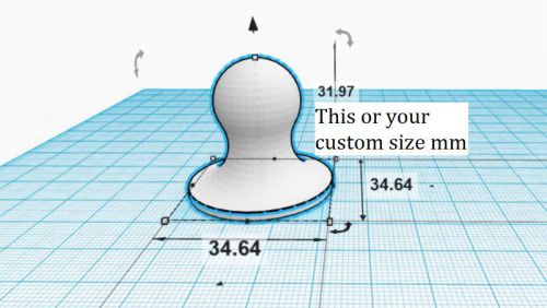 3d printed round stamper this size or your custom size EU UK US diy desk item