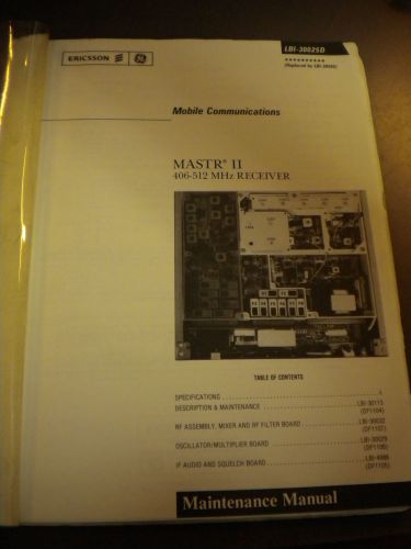 GE Master II 406-512mhz Receiver Maintenance Manual LBI-30025D
