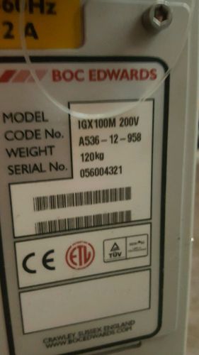 Edward&#039;s Igx100m Dry Vacuum Pump Used