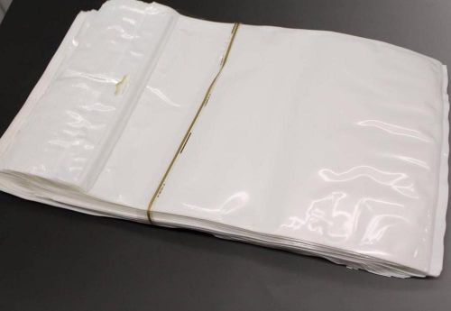 100pcs (10.50&#034;x7.75&#034;) White Transparent Ziplock Plastic Bags w Hang Hole Tab Tag