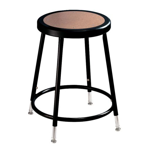 National Public Seating Black Adjustable Height Round Seat Stool