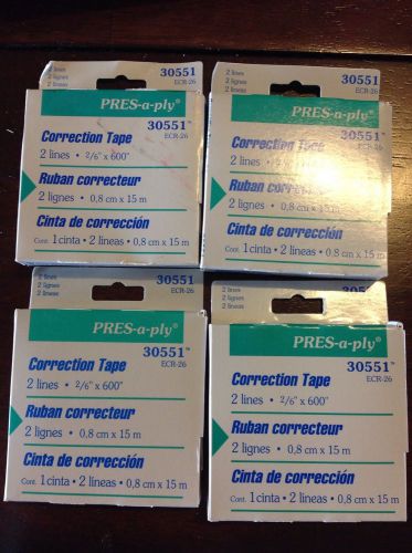 PRES-A-PLY correction tape 2 lines (#30551 / ECR-26) ~ lot of 4 boxes