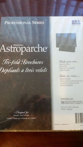 Wausau “Astroparche” Tri-Fold Brochures, White, 50-pack, letter size