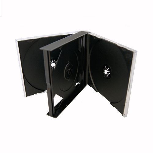 50 New High Quality Multi-4 Quad CD Jewel Case w/Black Tray,Assembled PSC71