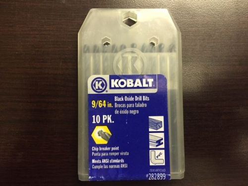 (10) NEW Kobalt or Disston 9/64&#034; Black Oxide Drill Bits