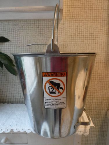 Older Stainless Steel 5 Gal Dairy Farmers Bucket with Lid + Other Features-CLEAN