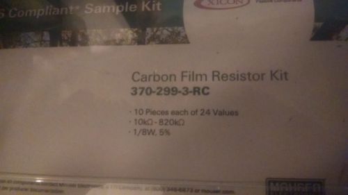 XICON CARBON FILM RESISTOR KIT 370-299-3-RC 10K-820K Ohm 10 of each 240 pieces
