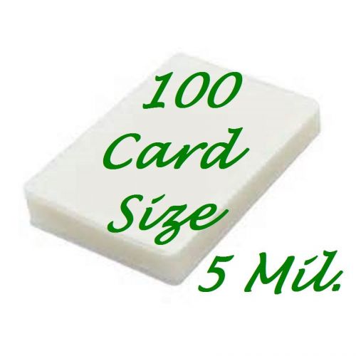 100- Card Size Laminating Laminator Pouches Sheets 2-3/8 x 3-5/8... 5 Mil