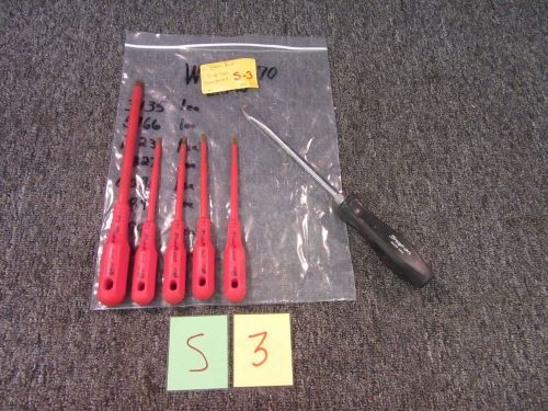 6 BLUE-POINT SNAP-ON INSULATED SCREWDRIVER  FLAT HEAD STRAIGHT 1000 V INSD 5