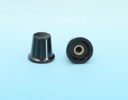 10 x bakelite control knob set screw type 18mmdx16mmh black for 4mm shaft for sale