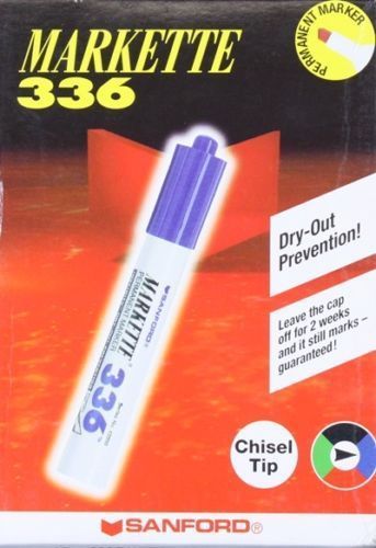 10 x Sanford Markette 336 Permanent Marker Pens Blue Chisel Tip NEW  8 Dozen
