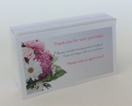 50 Thank You Tags Notes Cards Seller Package Inserts Bouquet