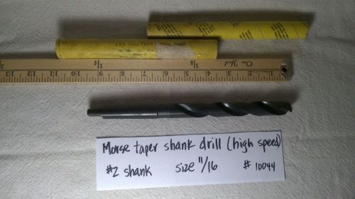 Morse Cutting Tools TAPER SHANK HIGH SPEED DRILL  #2 shank, size 11/16  #10044