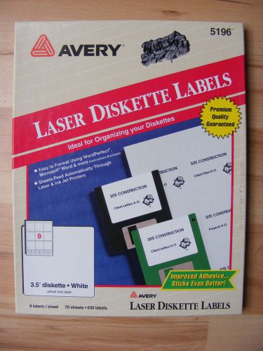Avery 3.5&#034; Laser White Diskette Labels 5196 Opened 504 labels 56 Sheets