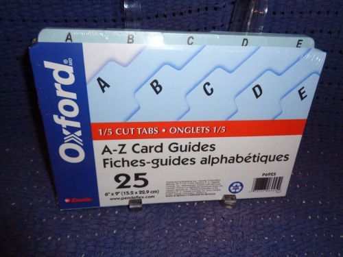 TWO (2) NEW OXFORD P6925 BLUE PRESSBOARD SELF TAB A-Z CARD GUIDES 25 TABS/PACK