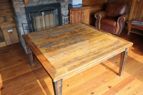 Antique reclaimed barn board cypress 52&#034; / 52&#034; dinning table