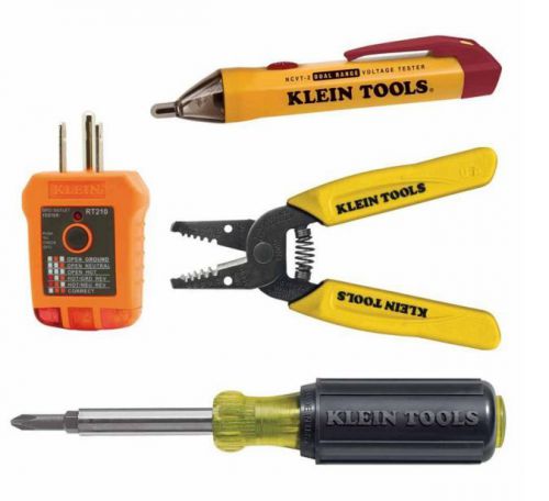 New Klein Tools 4-Piece Set Outlet Switch Installation Home Electrician Tool Kit