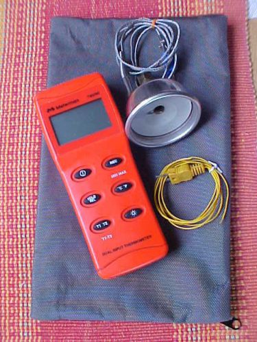 Metermantmd90a dual input digital thermometer with 2 accessories and bag - works for sale